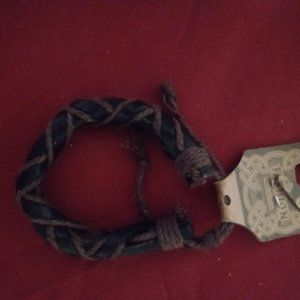 Fabric brown thick bracelet
